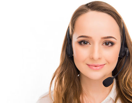 woman at a call center